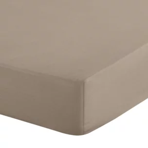 Prześcieradło z gumką 180x200 cm z mikrowłókna kolor beżowy 90 g/m2 SOFT Design 91