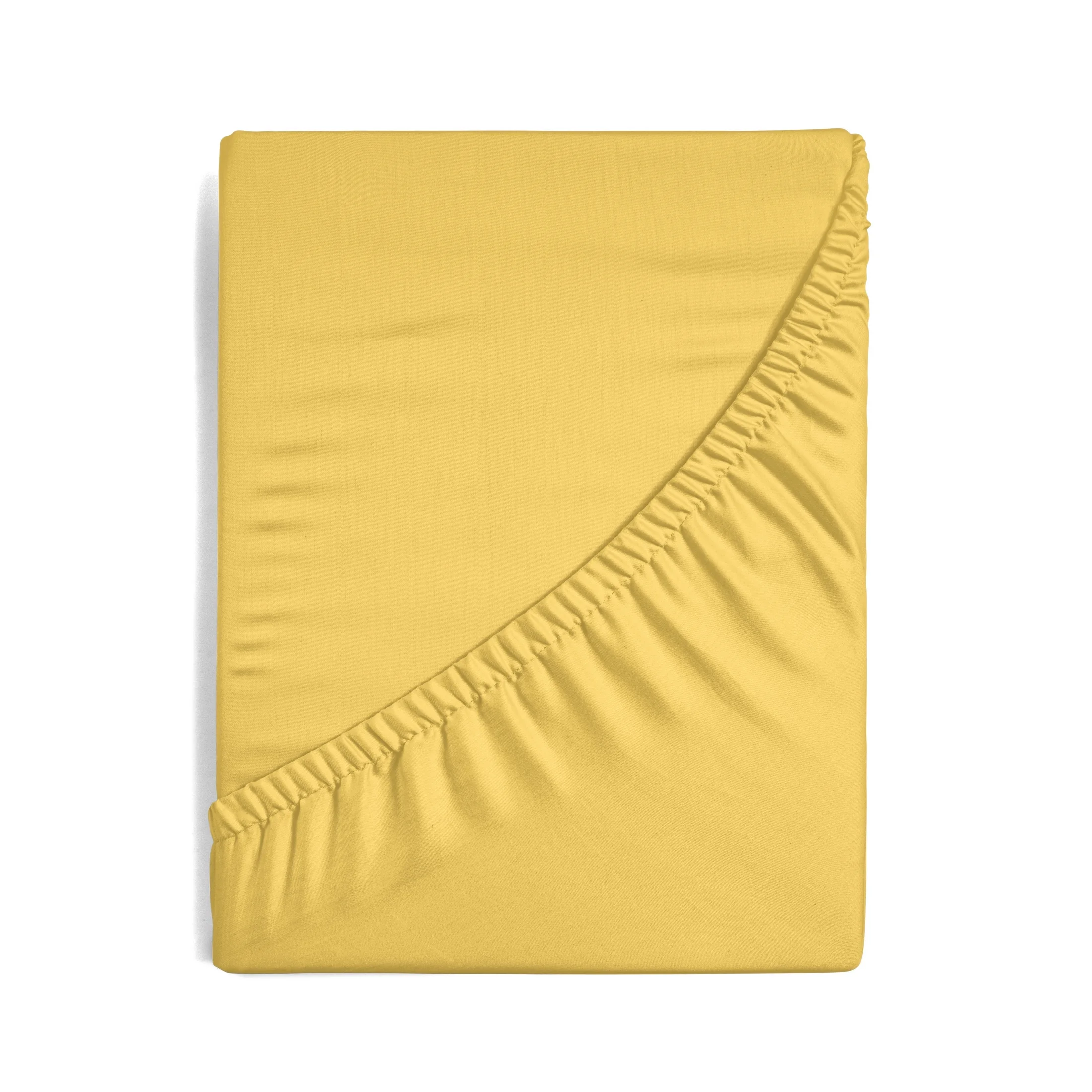 Prześcieradło jersey z gumką 120x200 cm z bawełny kolor musztardowy 125 g/m2 Design 91