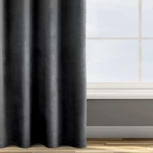Zasłona welwetowa czarna 140x250 cm przelotka - ROSA - Design 91