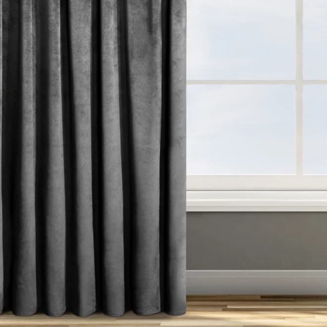 Zasłona welwetowa czarna 140x270 cm taśma - ROSA - Design 91