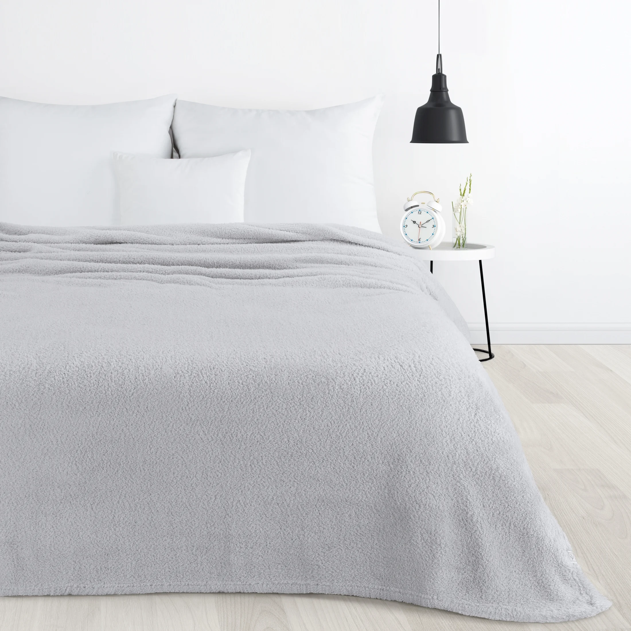Koc polarowy 200x220 cm srebrny LORI Design 91