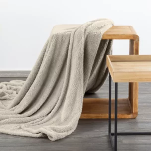 Koc polarowy 200x220 cm beżowy LORI Design 91