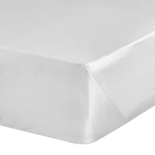 Prześcieradło bez gumki 180x210 cm z satyny bawełnianej kolor biały 125 g/m2 DINA Diva Line