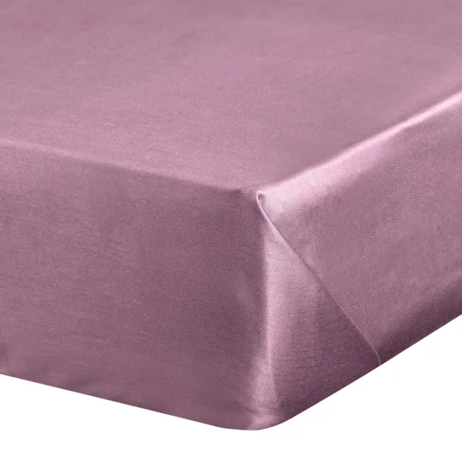 Prześcieradło bez gumki 220x210 cm z satyny bawełnianej kolor ciemnoróżowy 125 g/m2 DINA Diva Line