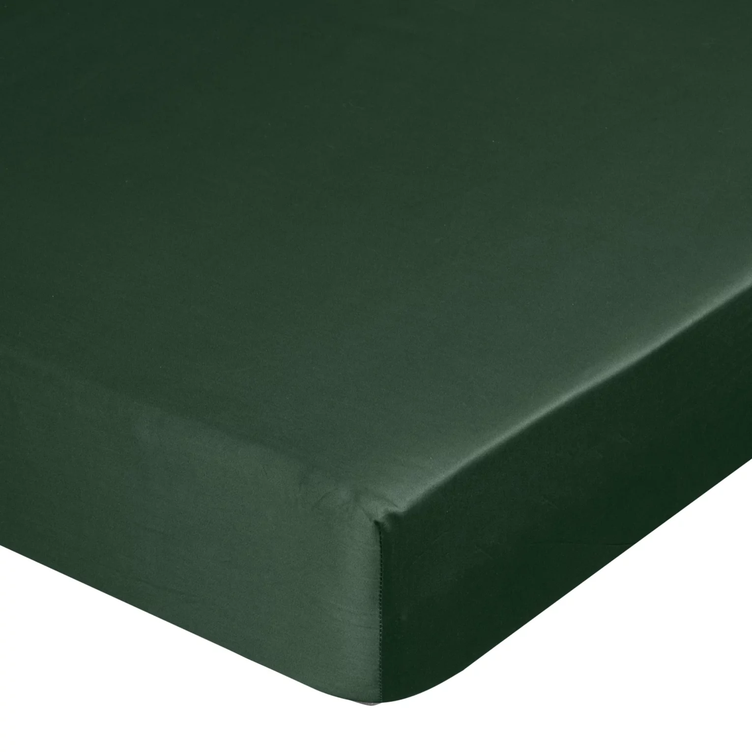 Prześcieradło z gumką 100x200 cm z satyny bawełnianej kolor ciemnozielony 125 g/m2 DINA Diva Line