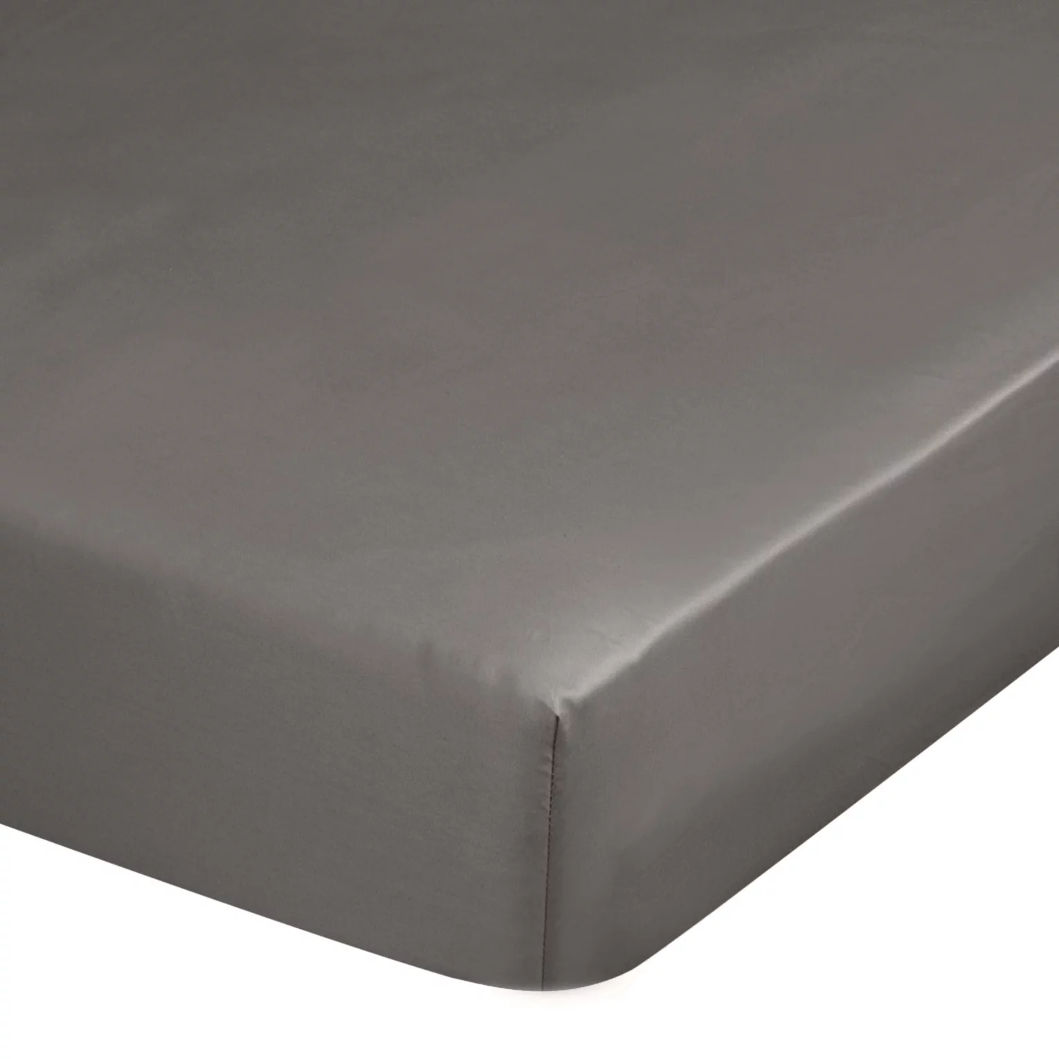 Prześcieradło z gumką 100x200 cm z satyny bawełnianej kolor popielaty 125 g/m2 DINA Diva Line
