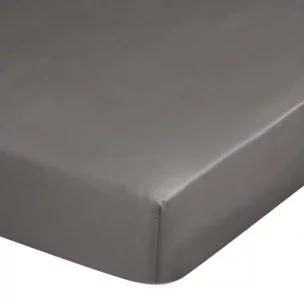 Prześcieradło z gumką 100x200 cm z satyny bawełnianej kolor popielaty 125 g/m2 DINA Diva Line