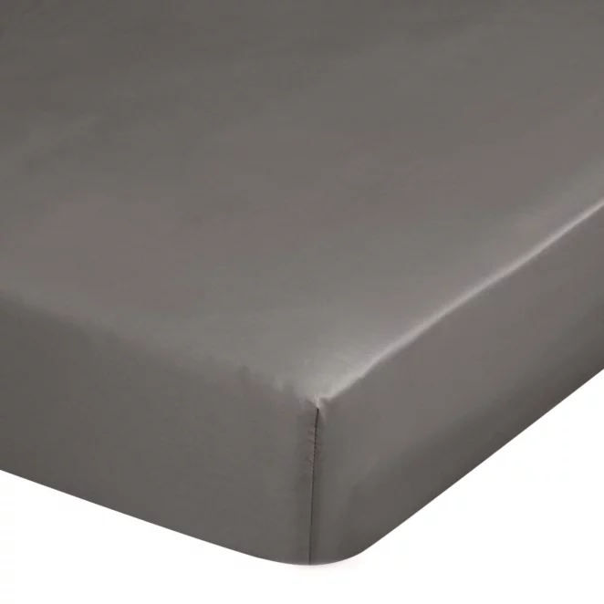 Prześcieradło z gumką 100x200 cm z satyny bawełnianej kolor popielaty 125 g/m2 DINA Diva Line