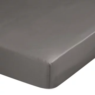 Prześcieradło z gumką 100x200 cm z satyny bawełnianej kolor popielaty 125 g/m2 DINA Diva Line