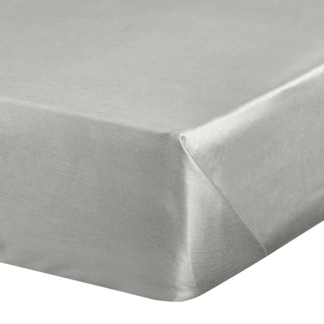 Prześcieradło bez gumki 160x210 cm z satyny bawełnianej kolor jasnoszary 125 g/m2 DINA Diva Line