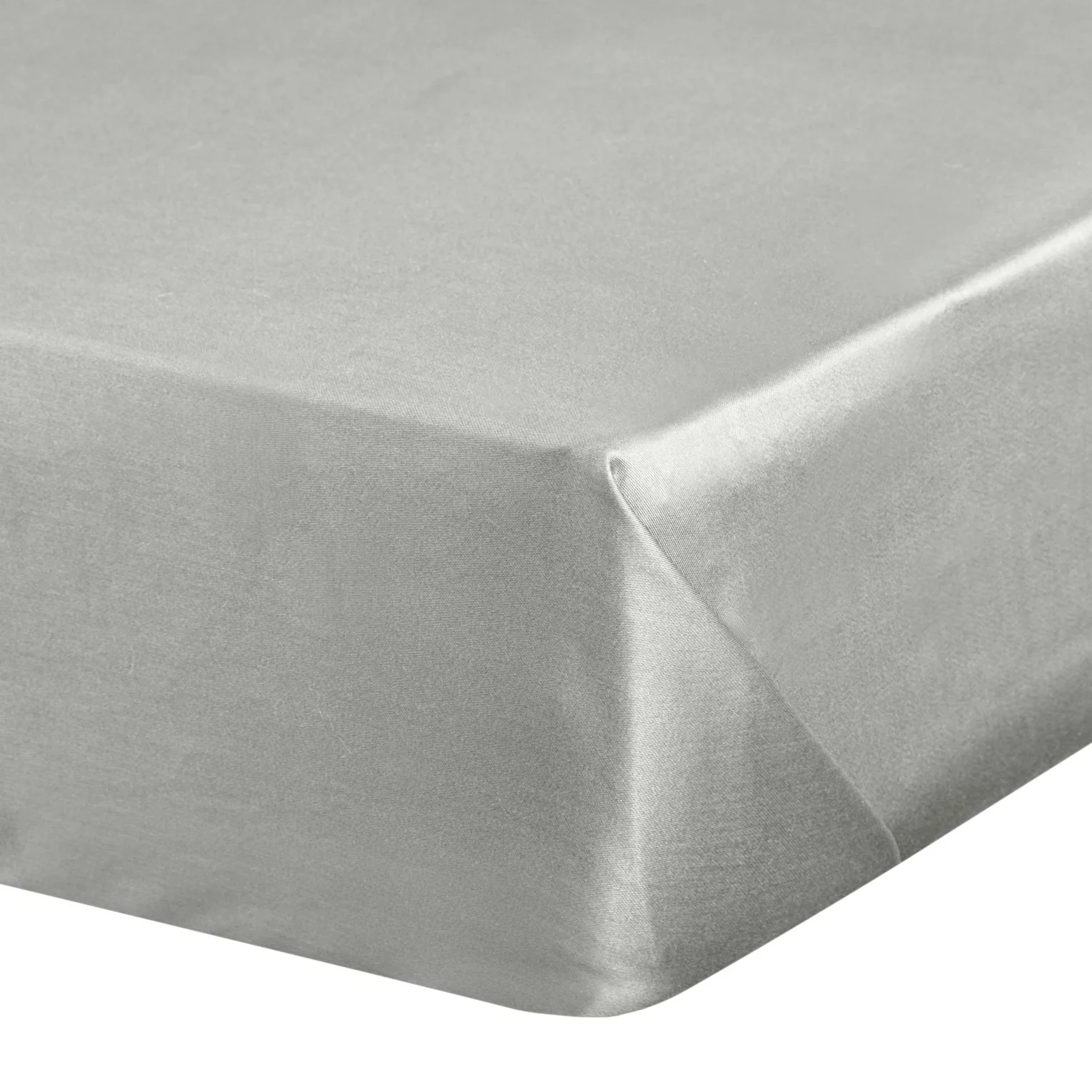 Prześcieradło bez gumki 220x210 cm z satyny bawełnianej kolor jasnoszary 125 g/m2 DINA Diva Line