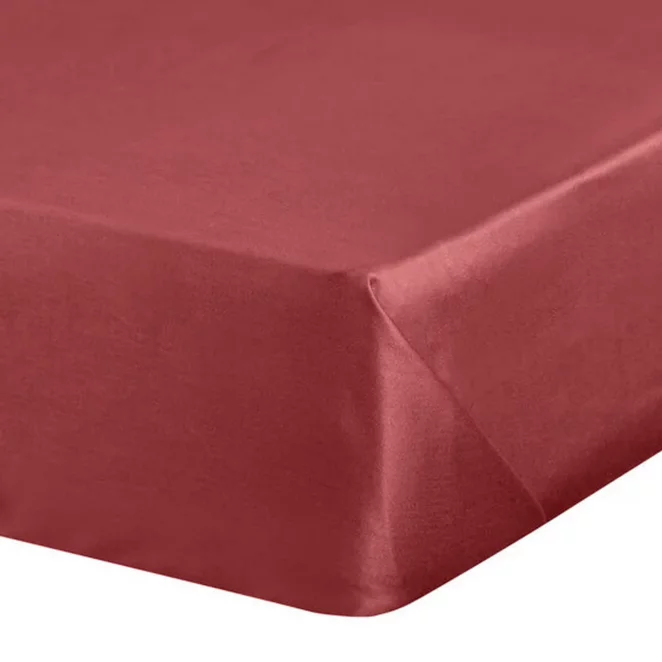 Prześcieradło bez gumki 220x210 cm z satyny bawełnianej kolor czerwony 125 g/m2 DINA Diva Line