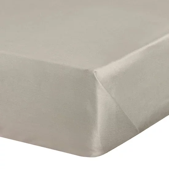 Prześcieradło bez gumki 180x210 cm z satyny bawełnianej kolor beżowy 125 g/m2 DINA Diva Line