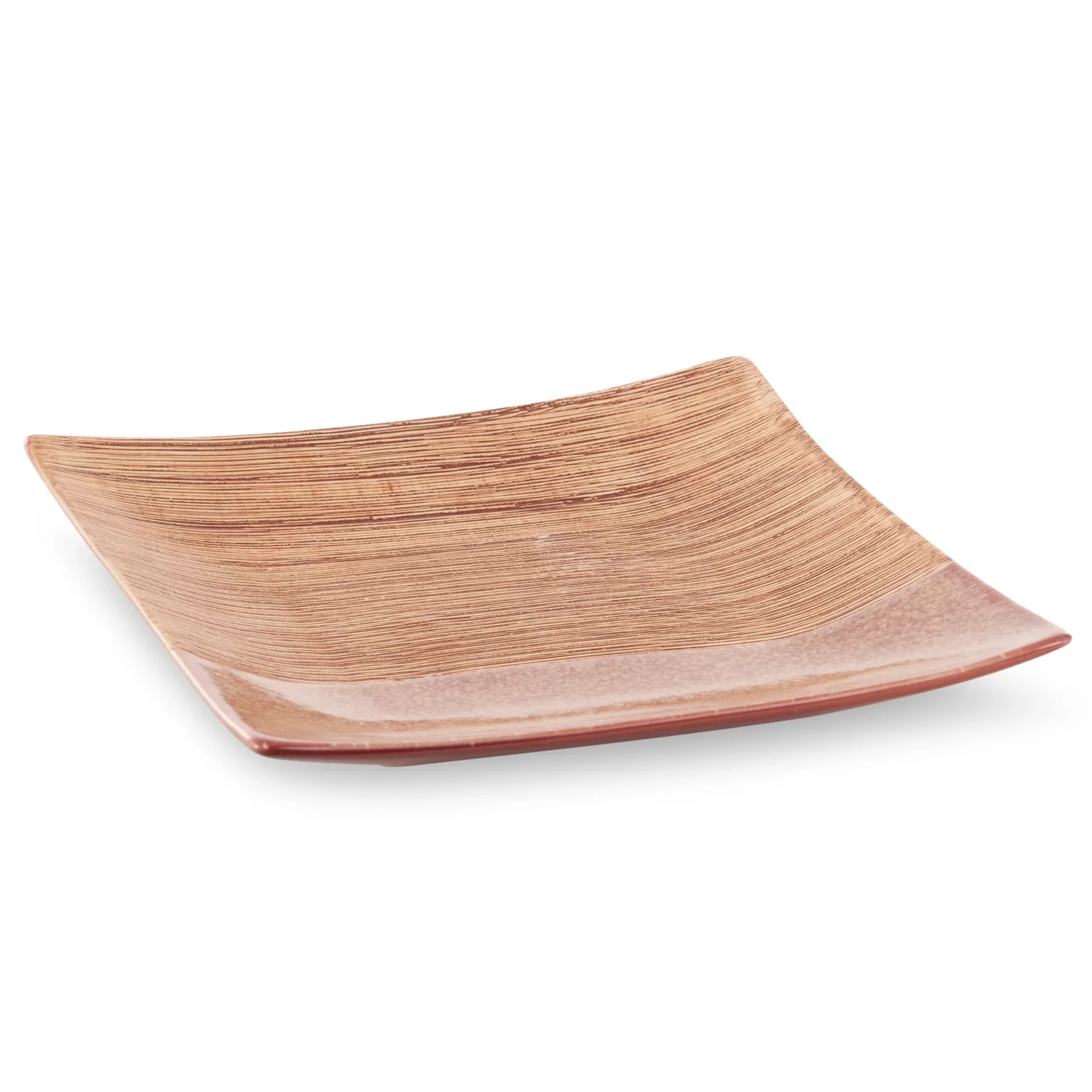 Patera ceramiczna dekoracyjna czerwono-jasnobrązowa 27x27x5 cm  ELDA