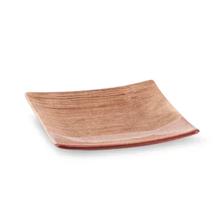 Patera ceramiczna dekoracyjna czerwono-jasnobrązowa 22x22x4 cm  ELDA