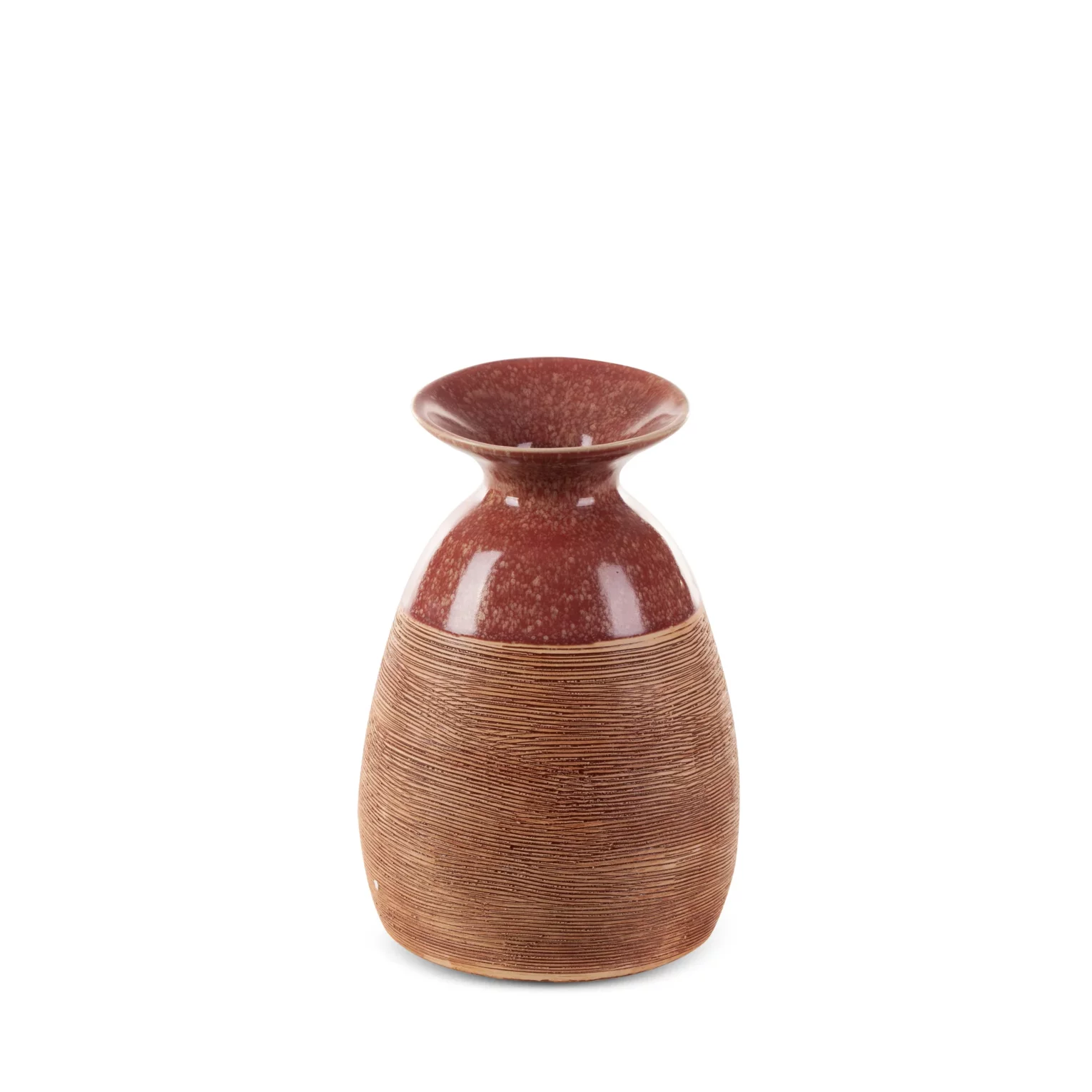 Wazon ceramiczny czerwono-jasnobrązowy 16x15x22 cm ELDA