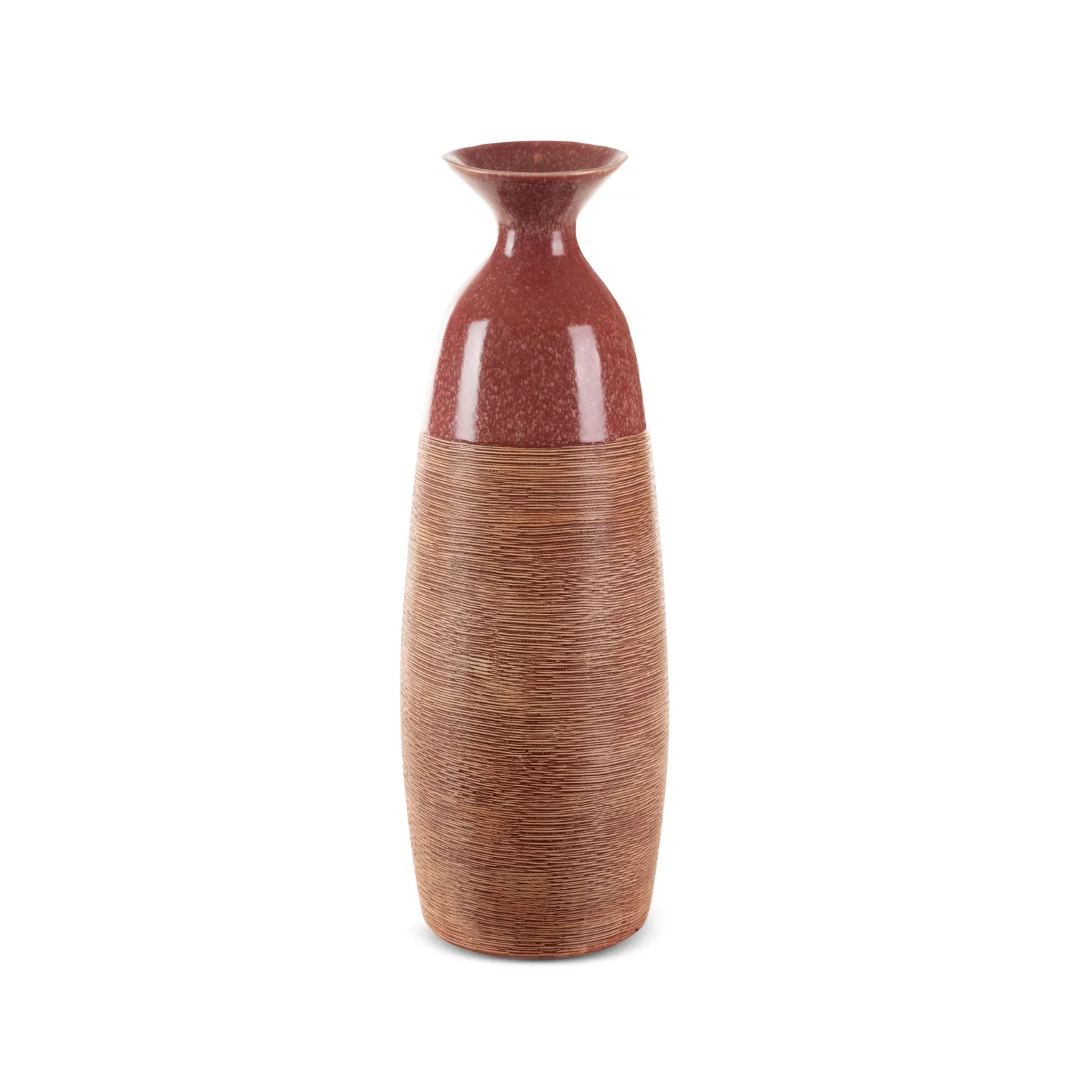 Wazon ceramiczny czerwono-jasnobrązowy 18x17x51 cm ELDA