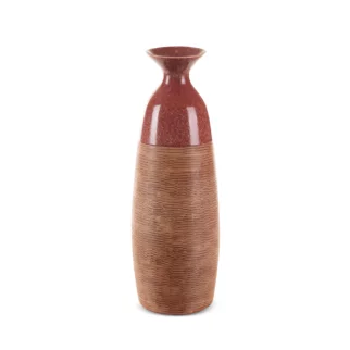 Wazon ceramiczny czerwono-jasnobrązowy 18x17x51 cm ELDA
