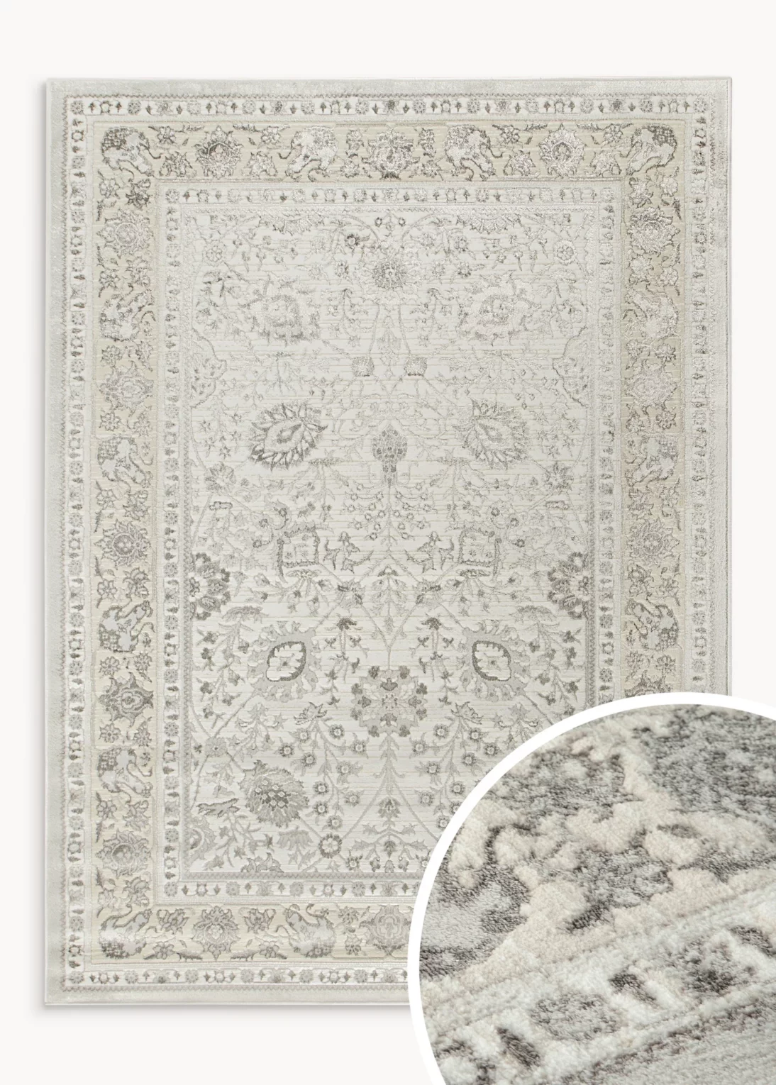 Dywan 120x170 cm beżowo, brązowy zdobiony roślinnym wzorem VIANA