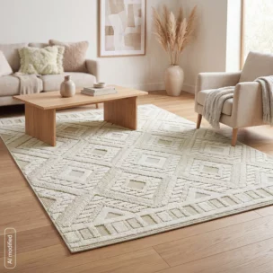 Dywan 160x230 cm beżowy zdobiony przestrzennym wzorem  geometrycznym DIDAR3