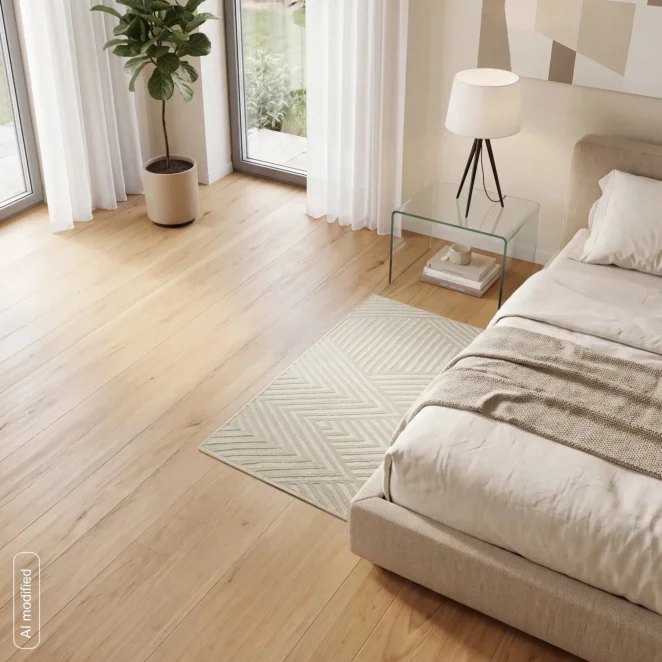 Dywan 60x100 cm beżowy z wypukłym geometrycznym wzorem  NOVA1