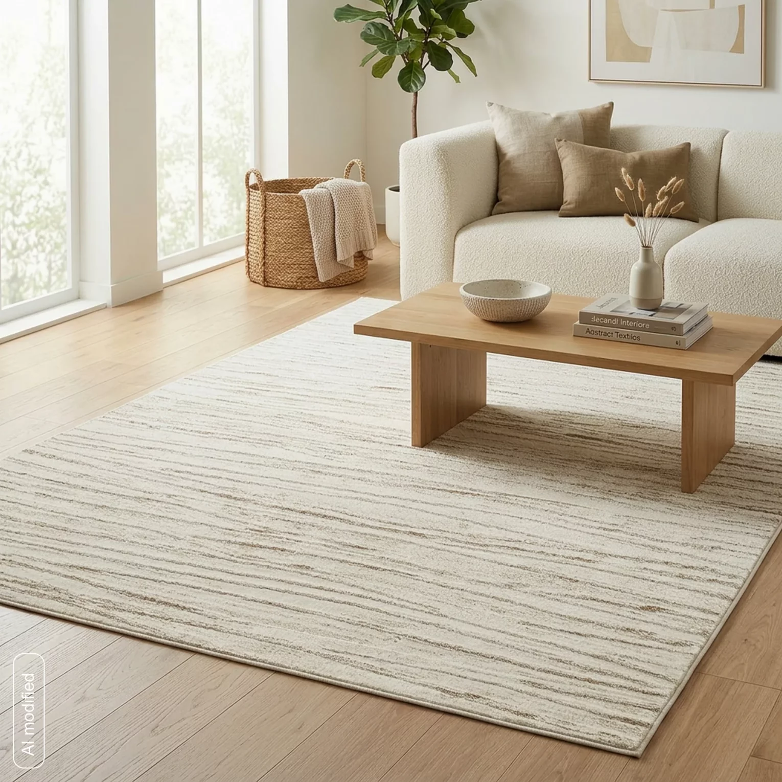 Dywan 60x100 cm kremowo, biały z wypukłym falowanym wzorem NOVA5