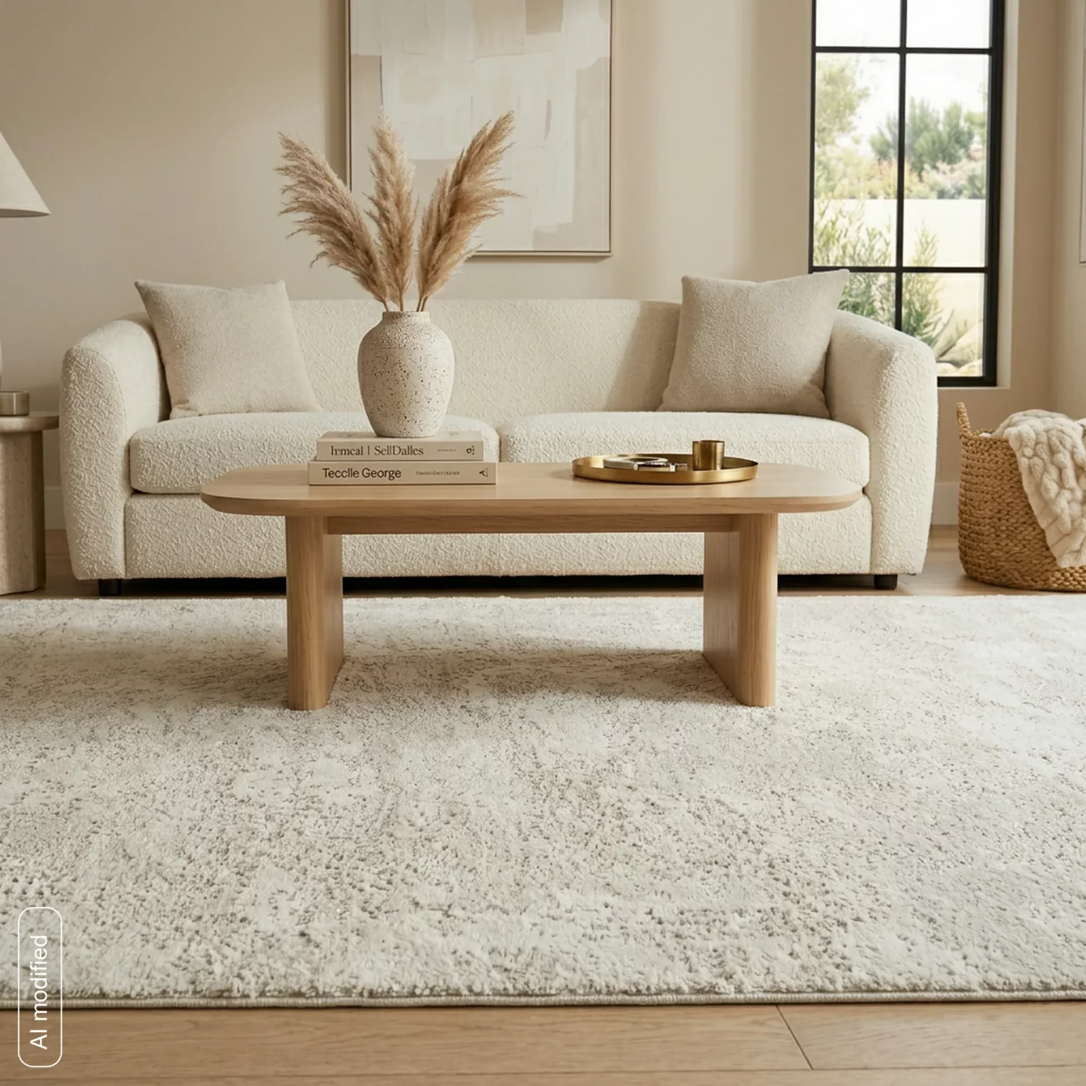 Dywan 80x150 cm beżowo, biały o subtelnej strukturze SALENA3