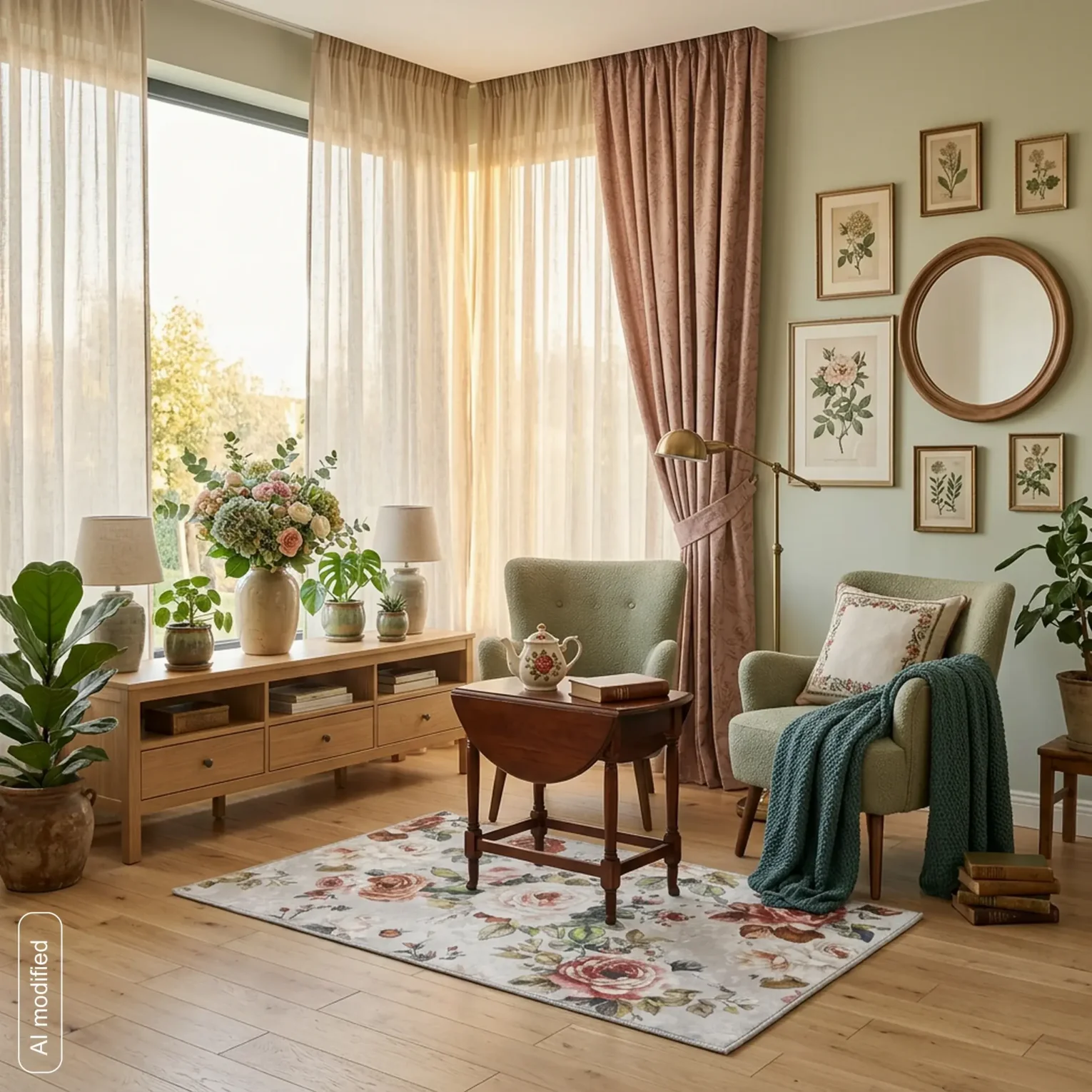Dywan antypoślizgowy 50x80 cm kolor szaro-rudy zdobiony motywem róż - FELICE