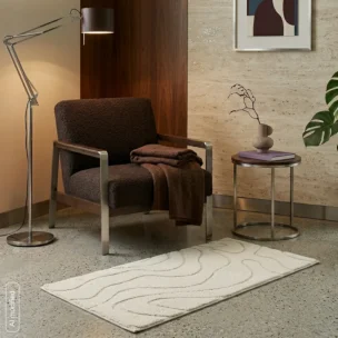 Dywan antypoślizgowy 80x150 cm kolor beżowy z wytłaczanym wzorem 3D - MATI