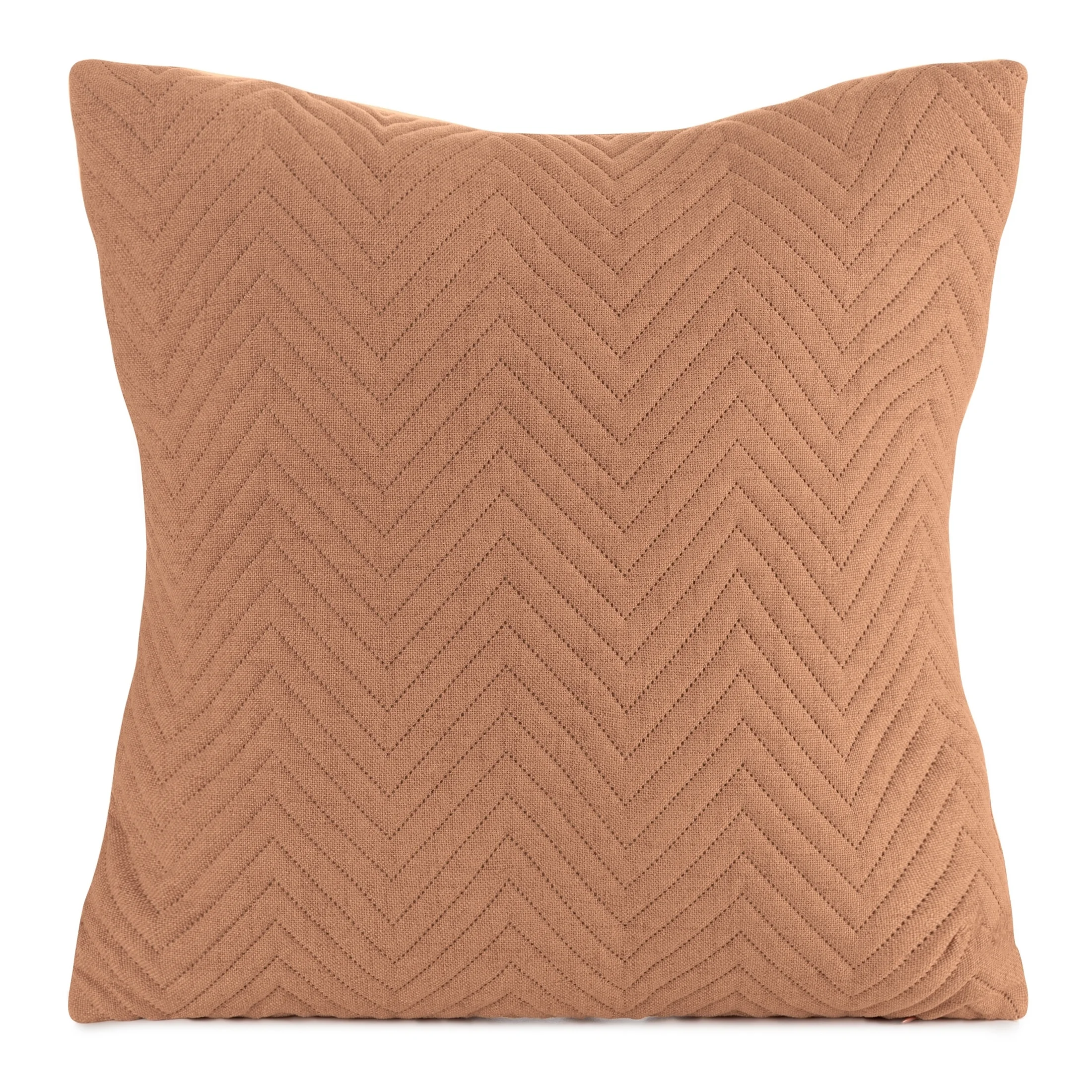 Poszewka na poduszkę 45x45 cm o strukturze lnu pikowana metodą hot press w wzór jodełki ceglasta LEN Eurofirany Premium | eurofirany