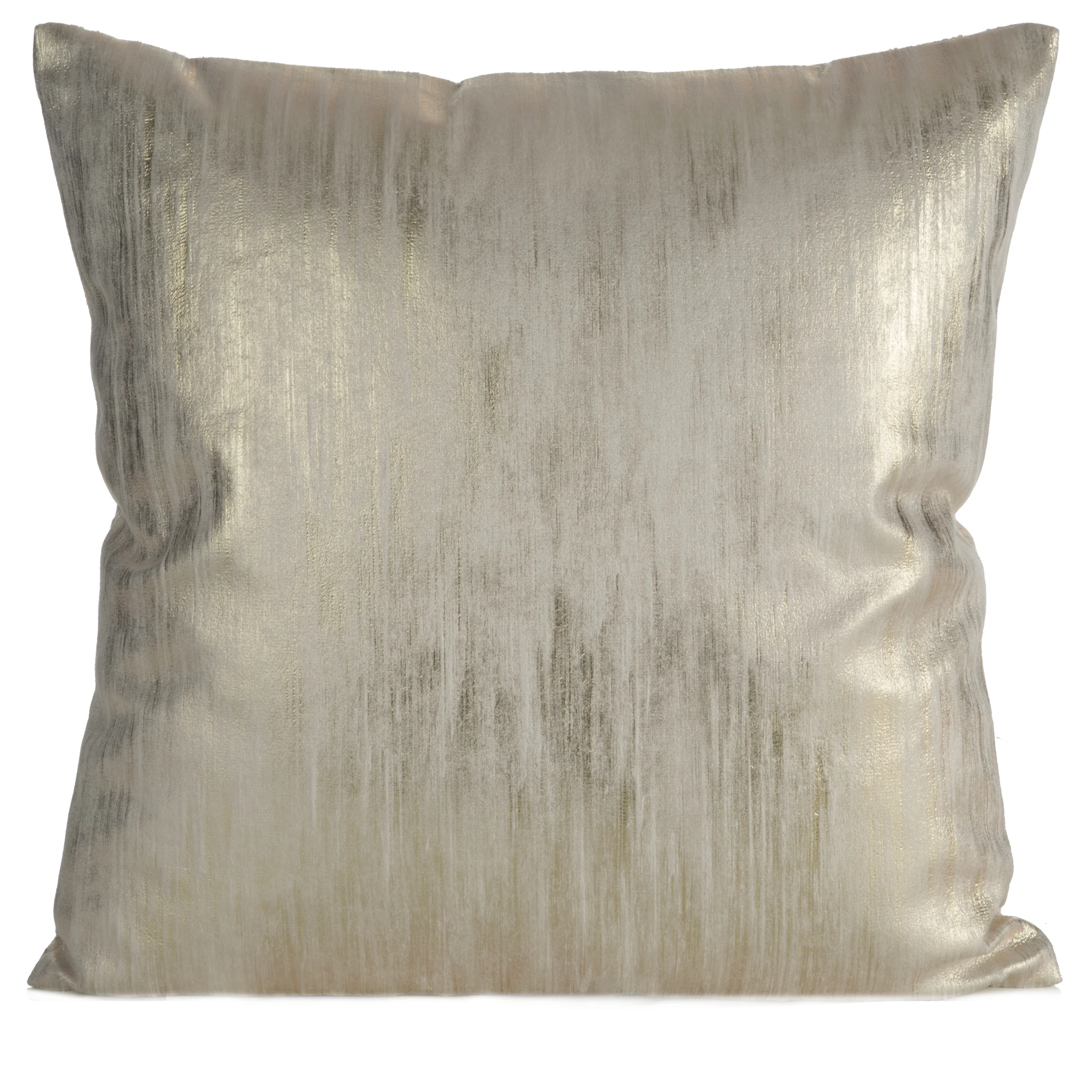 Poszewka na poduszkę 45x45 cm welwetowa kremowo, szampańska zdobiona przecieranym nadrukiem EMILA | eurofirany