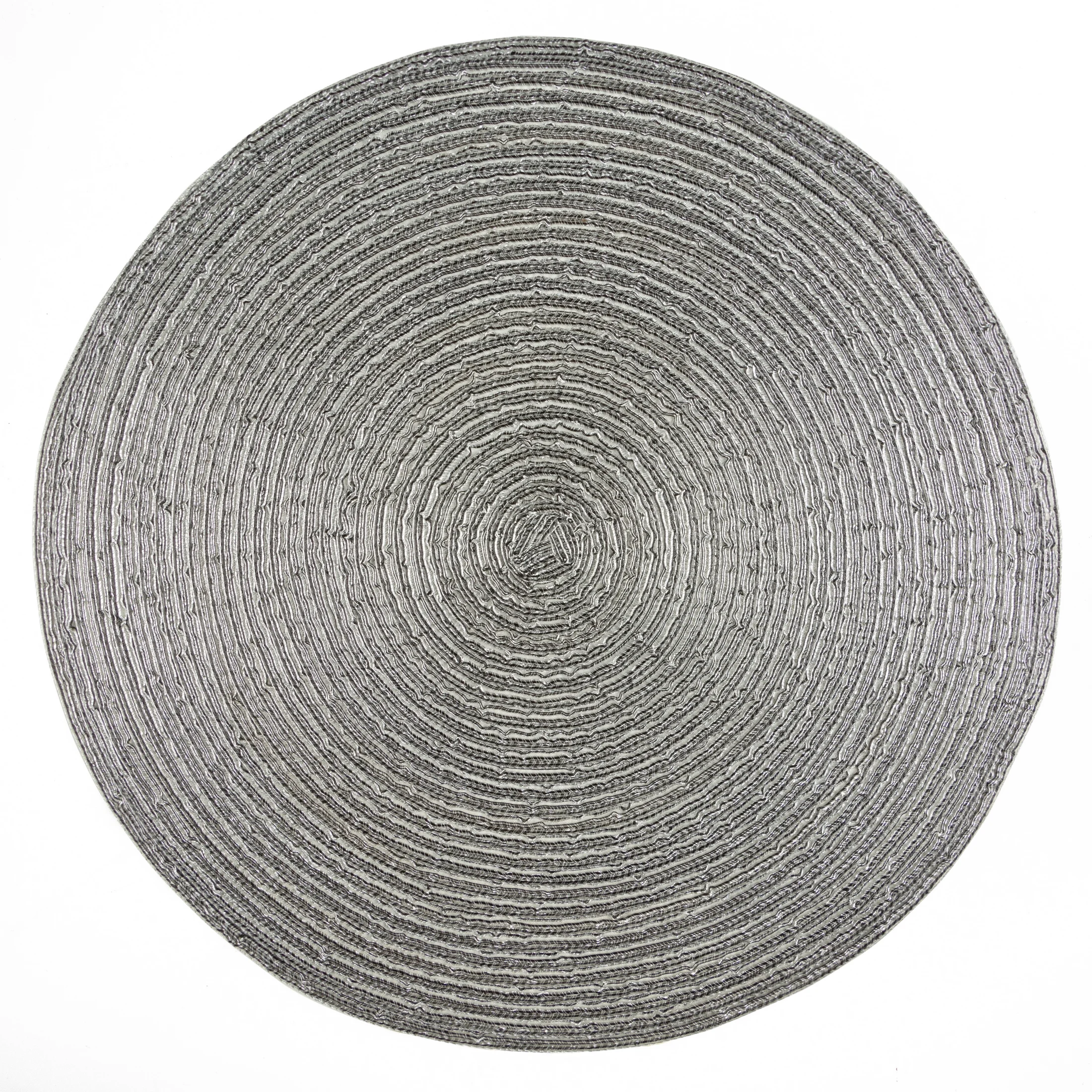Podkładka okrągła na stół srebrna średnica 38 cm IVA utkana ze srebrnej nici
