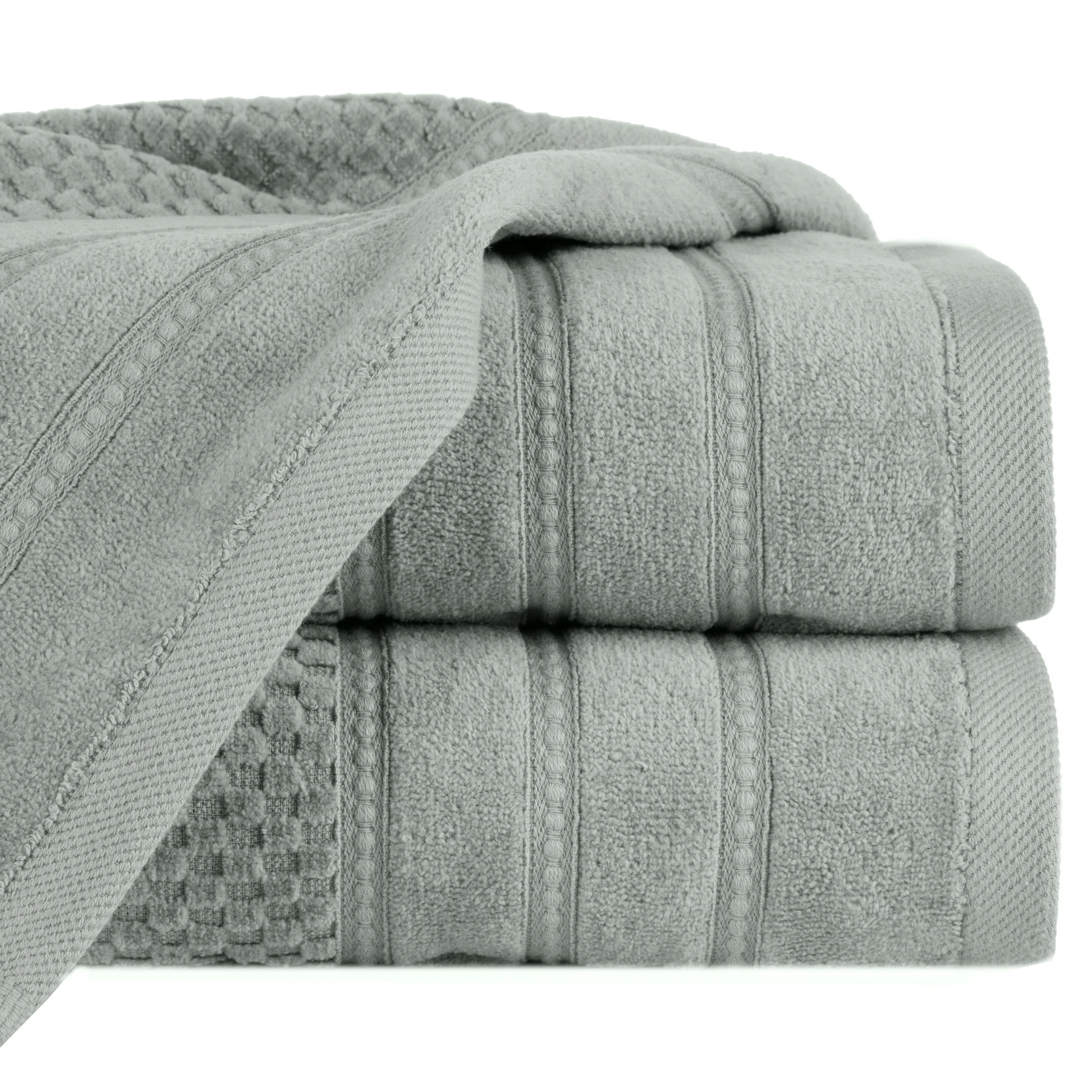 Ręcznik kąpielowy 70x140 cm bawełniany kolor miętowy z ozdobną bordiurą w paseczki 500 g/m2 ADORE