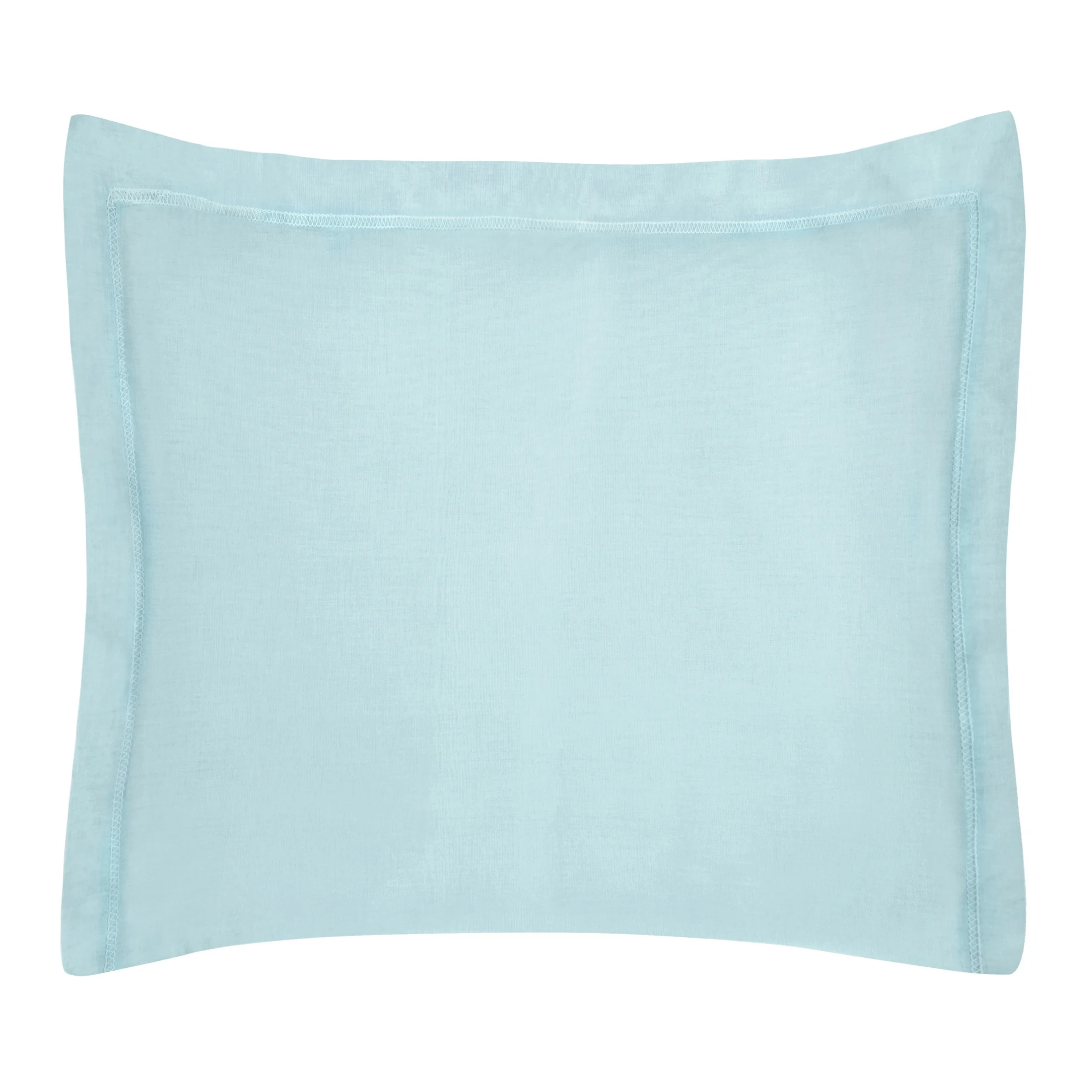 Poszewka na poduszkę 70x80 cm bawełniana błękitna z satynowym połyskiem i ozdobną kantą NOVA COLOUR | eurofirany