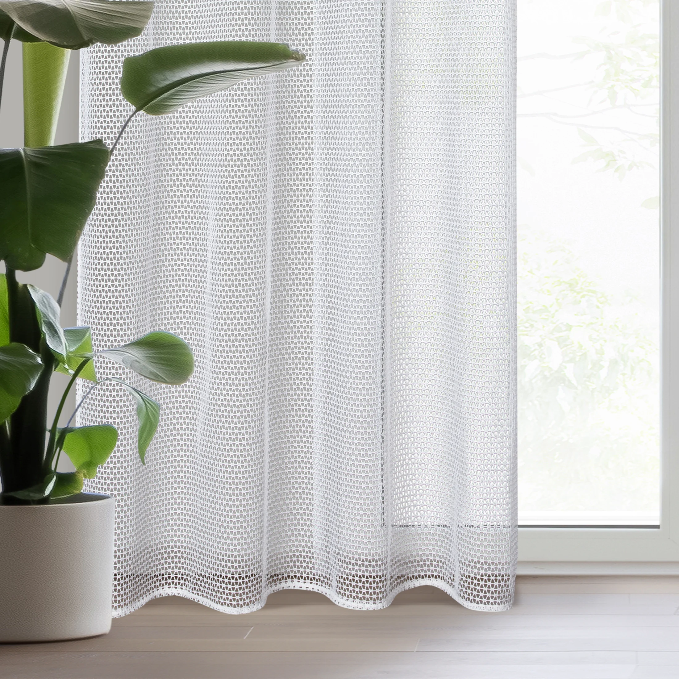 Firana biała z drobnej siateczki 140x250 cm przelotka EVA | eurofirany