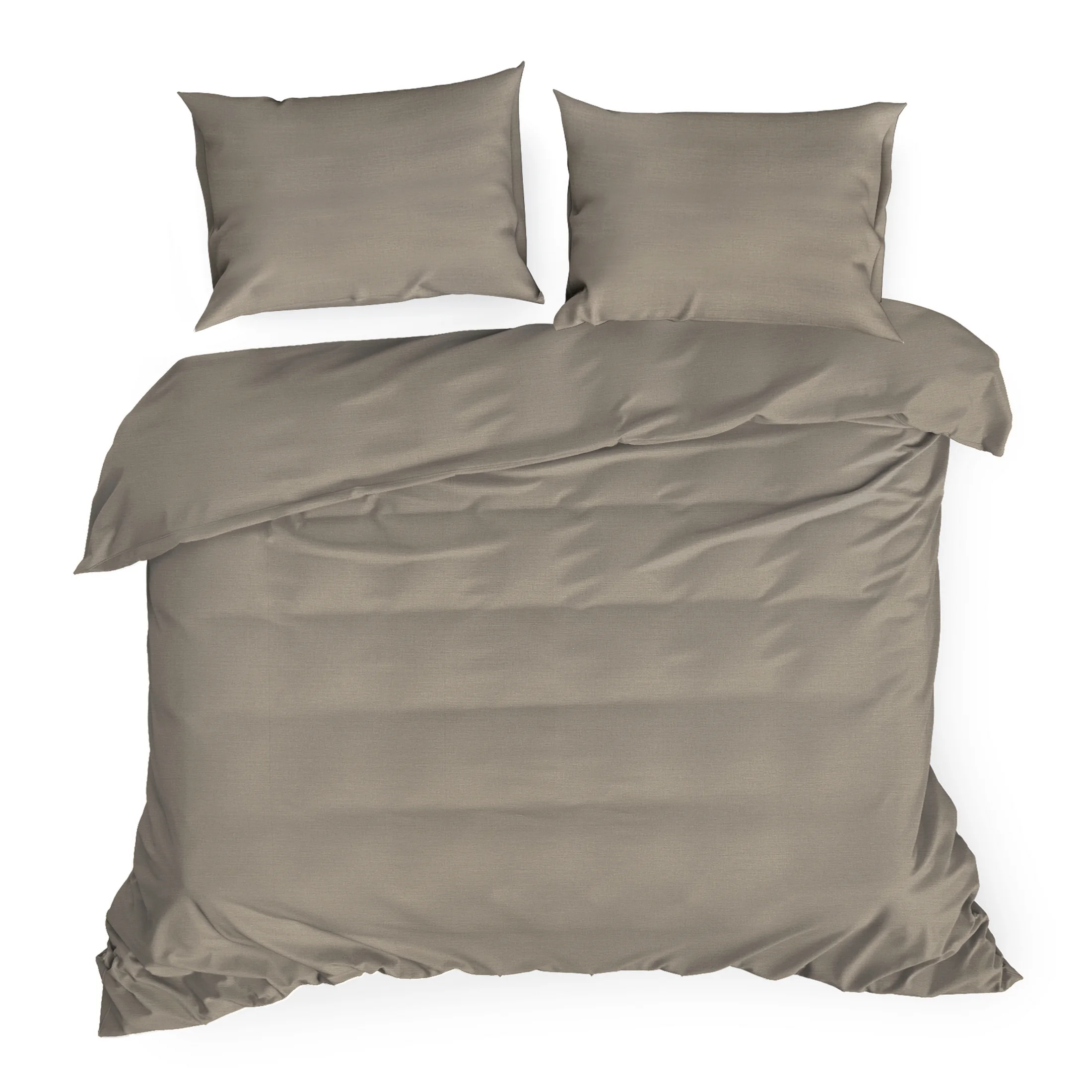 Pościel 180x200 cm bawełniana gładka kolor jasnobrązowy NOVA 3