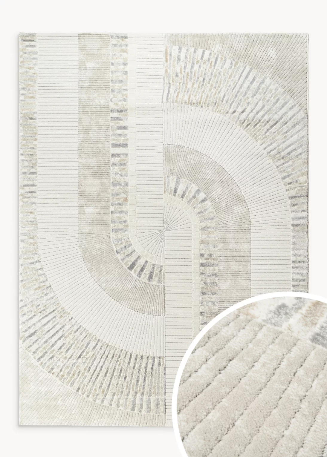 Dywan 120x170 cm kremowo, szary zdobiony geometrycznym motywem CRYSTAL 4