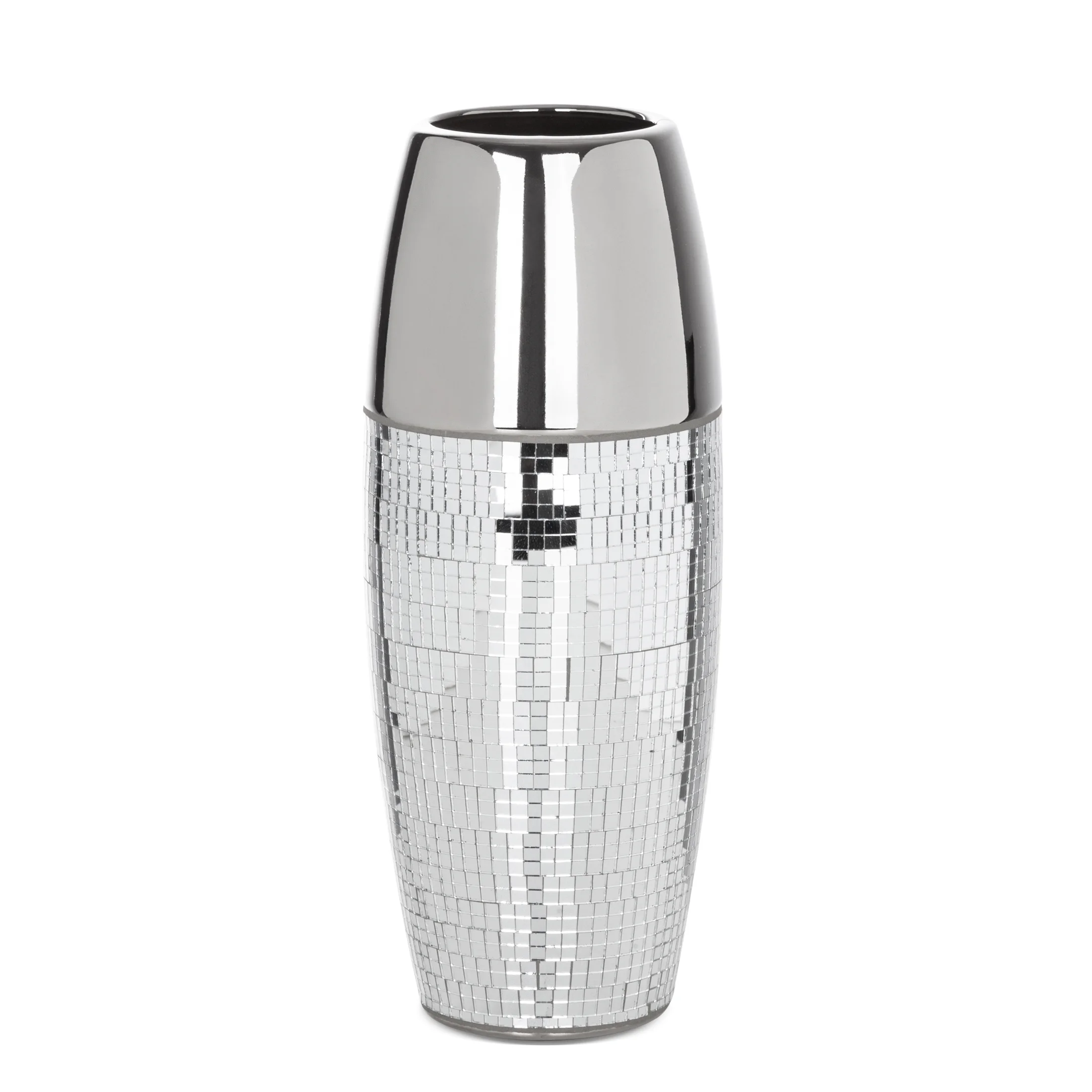 Wazon ceramiczny MIRONA zdobiony drobnymi witrażowymi lusterkami | eurofirany