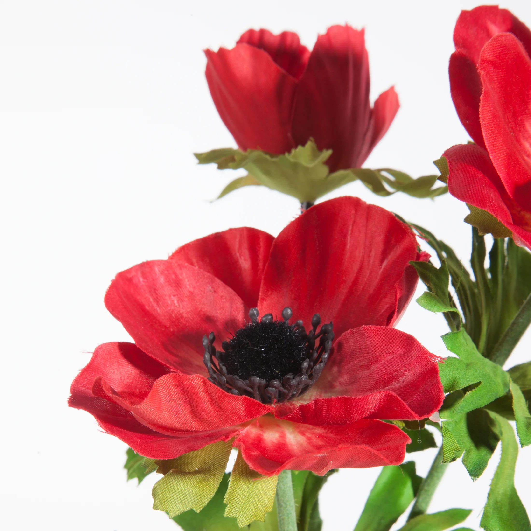 Kwiat sztuczny czerwono, zielony 56 cm