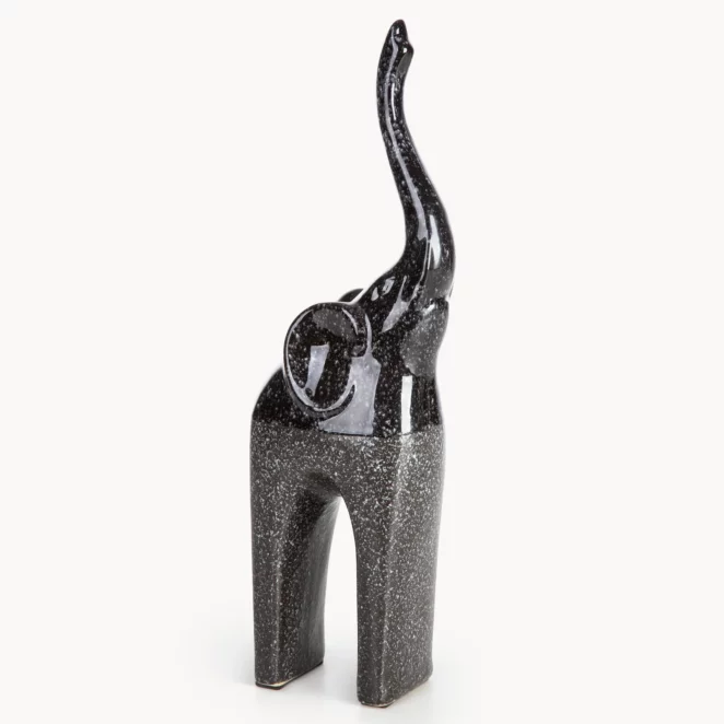 Figurka z glinki ceramicznej stalowa 12x7x35 cm MANDI