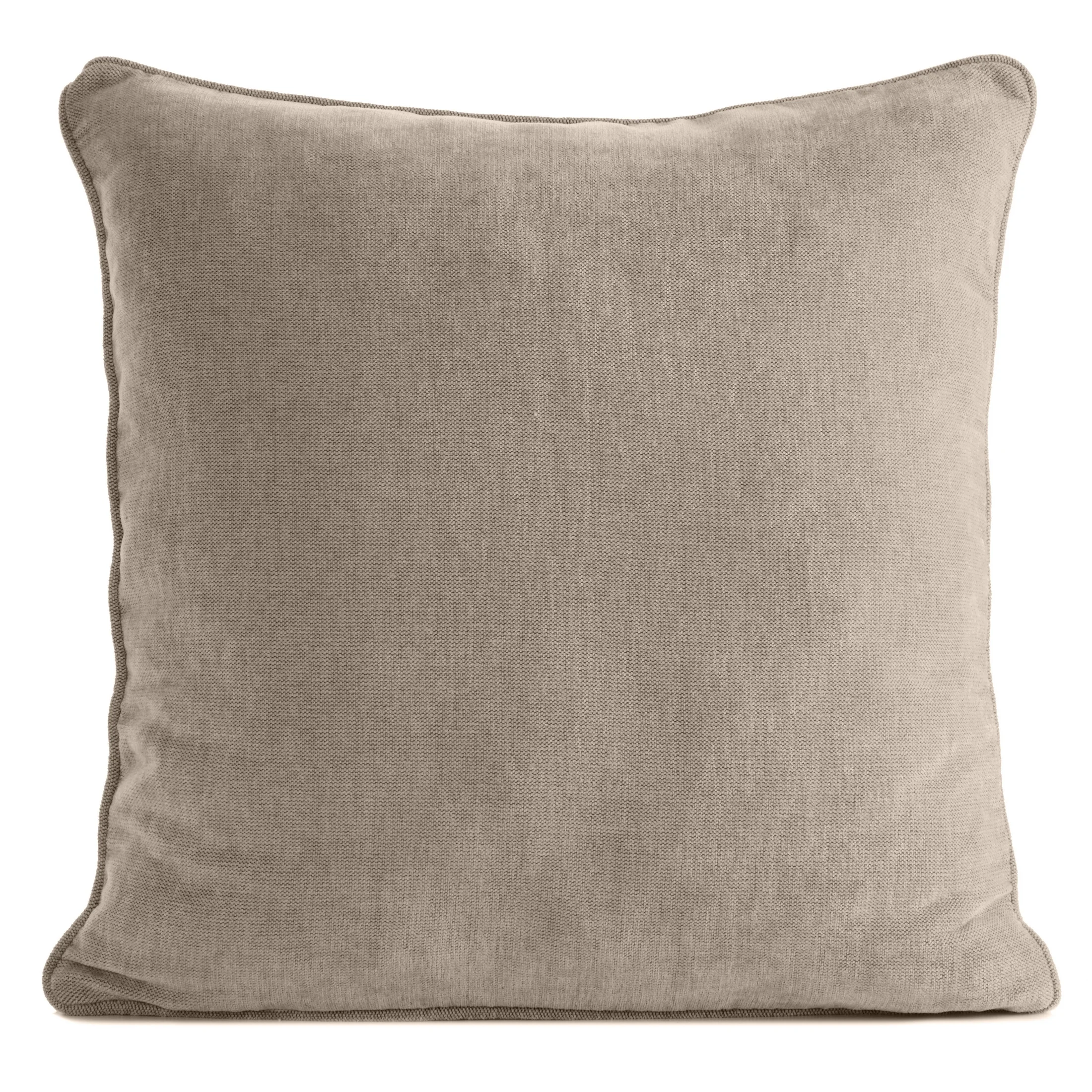 Poszewka na poduszkę 45x45 cm beżowa z szenilowej tkaniny - VANI | eurofirany