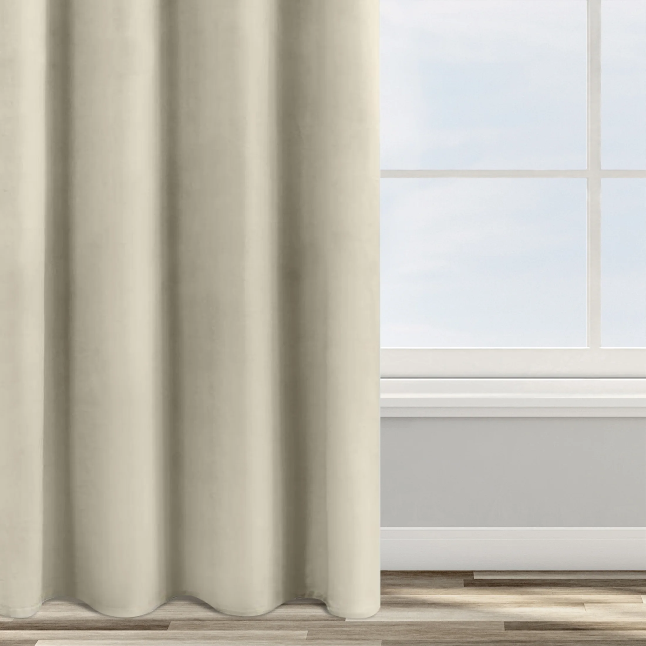 Zasłona welwetowa beżowa 140x250 cm przelotka - ROSA - Design 91 | eurofirany