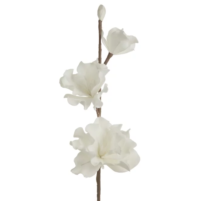 Kwiat sztuczny biały z plastycznej pianki foamiran 74 cm