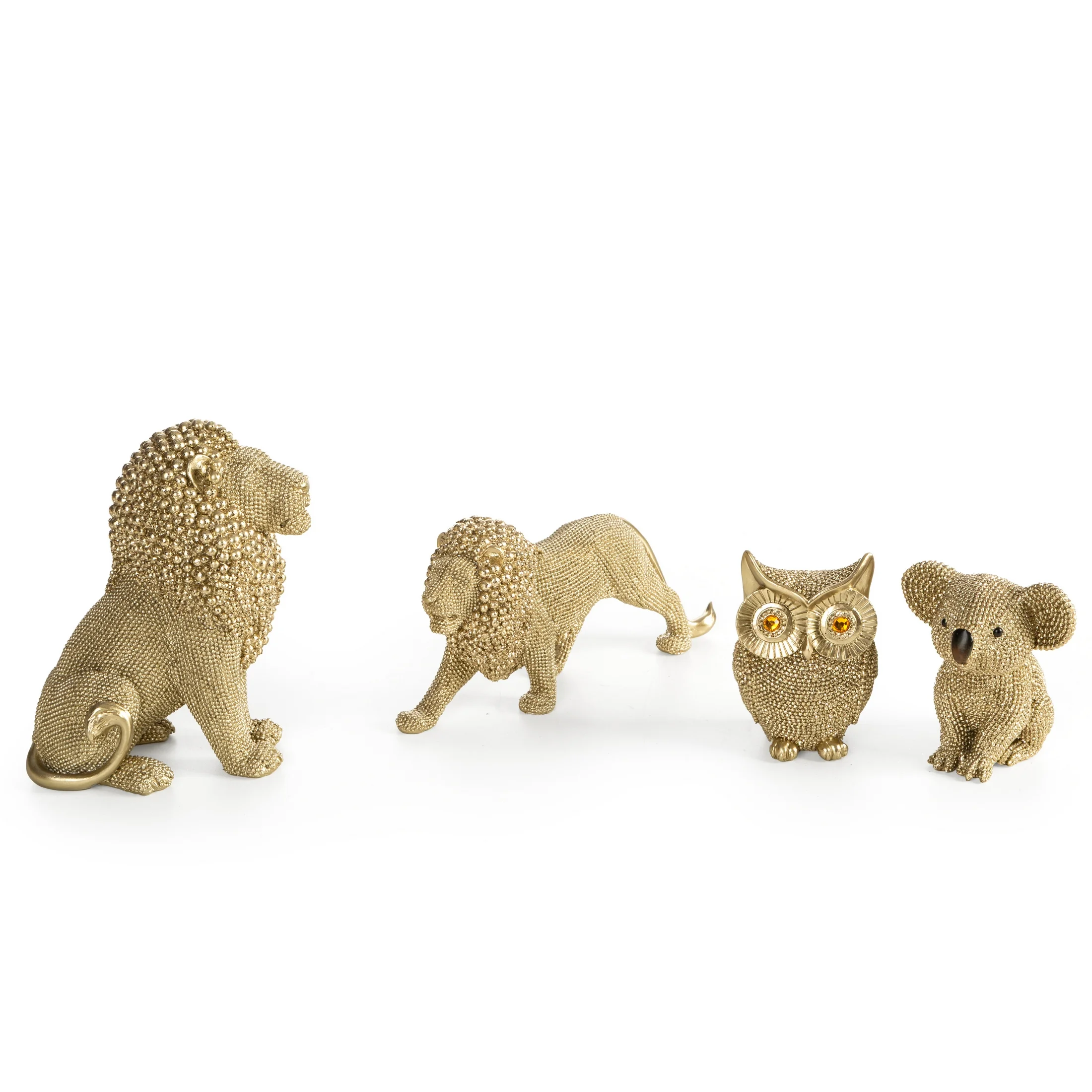 Figurka szampańska Lew o drobnym strukturalnym wzorze 15x8x18 cm ELDO 4