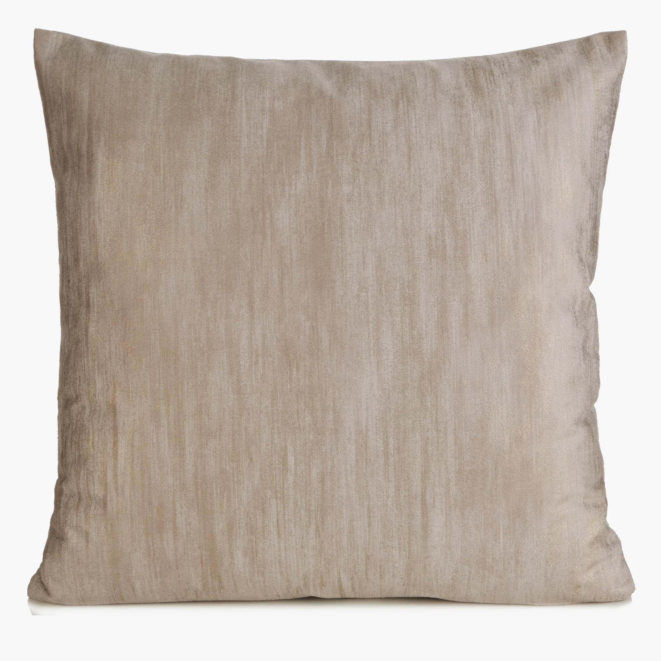 Poszewka na poduszkę 45x45 cm welwetowa ciemnobeżowa z przecieranym wzorem ESTEL | eurofirany