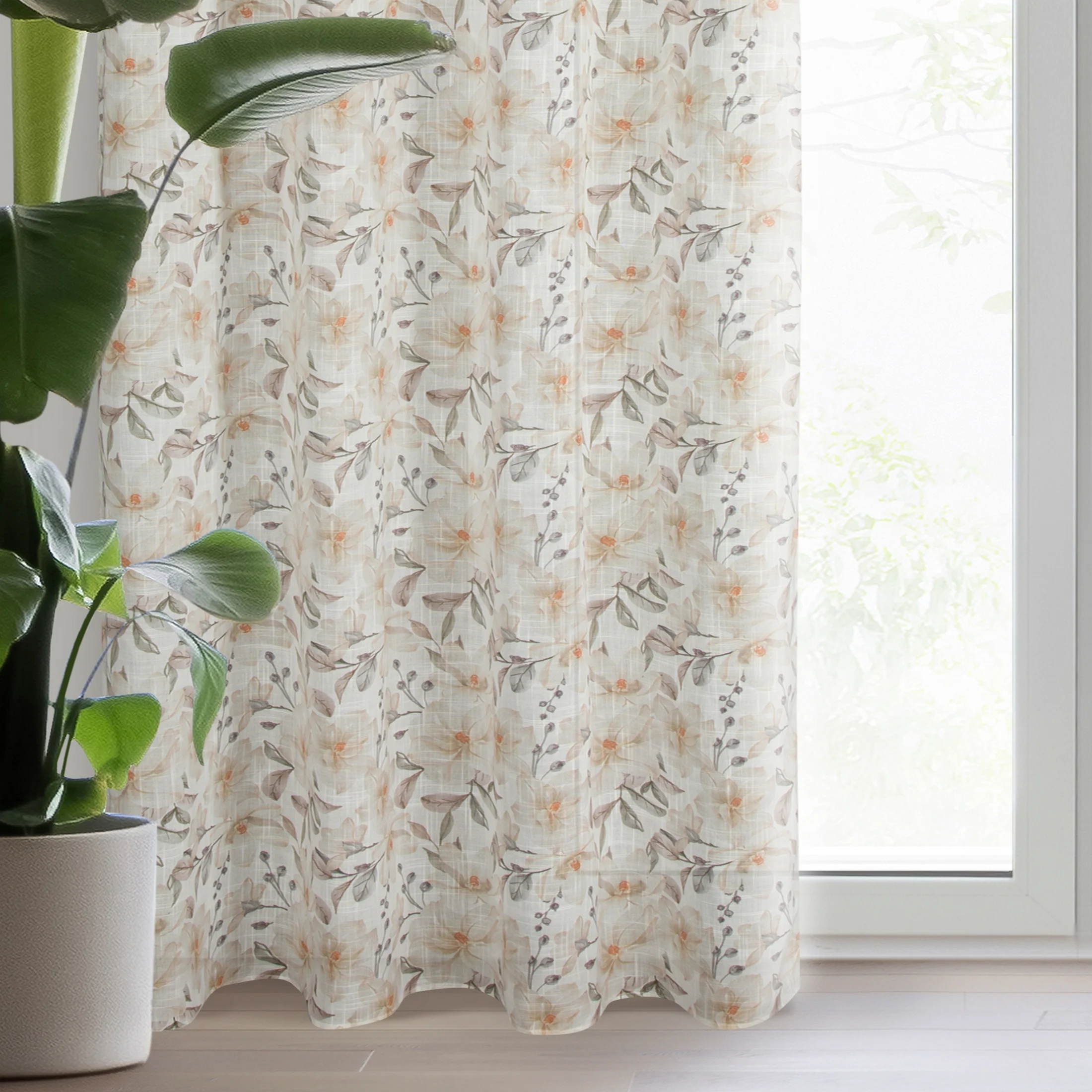 Zasłona naturalno, beżowa 140x250 cm przelotka - AMARA | eurofirany