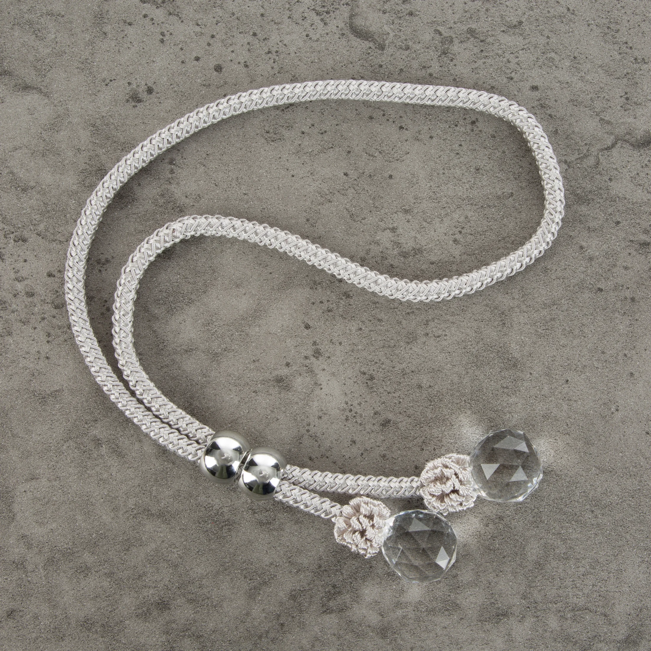 Dekoracyjny sznur do zasłon MARI zakończony kryształkami