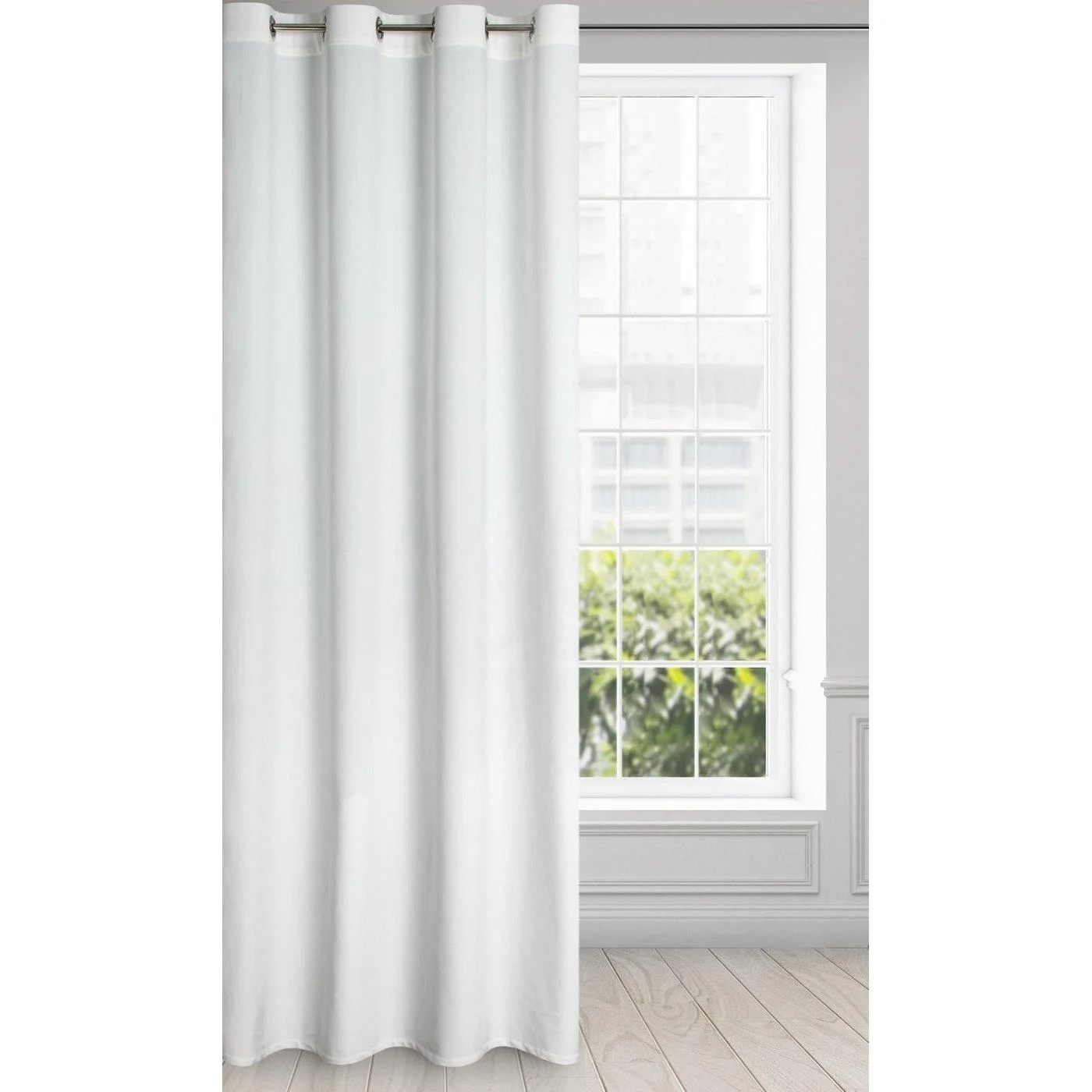 Zasłona biała z matowego welwetu 140x250 cm przelotka - MELANIE