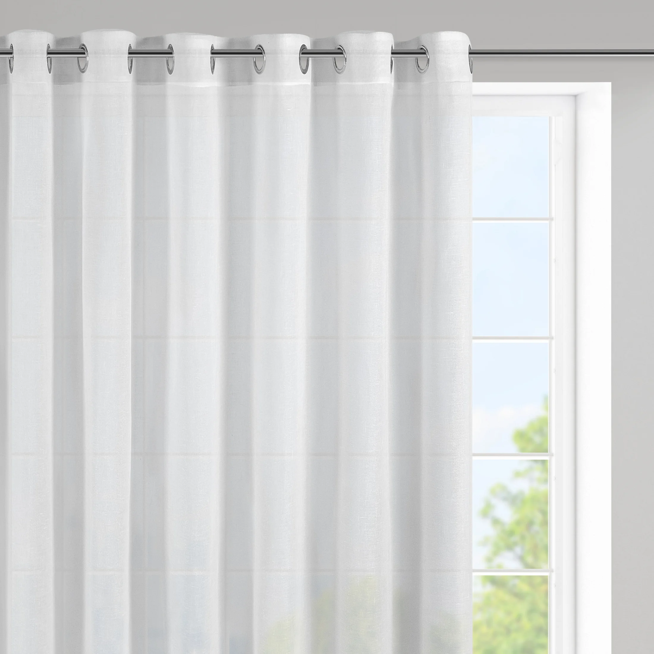 Firana biała z etaminy z lekkim połyskiem 300x145 cm przelotka VIOLA | eurofirany