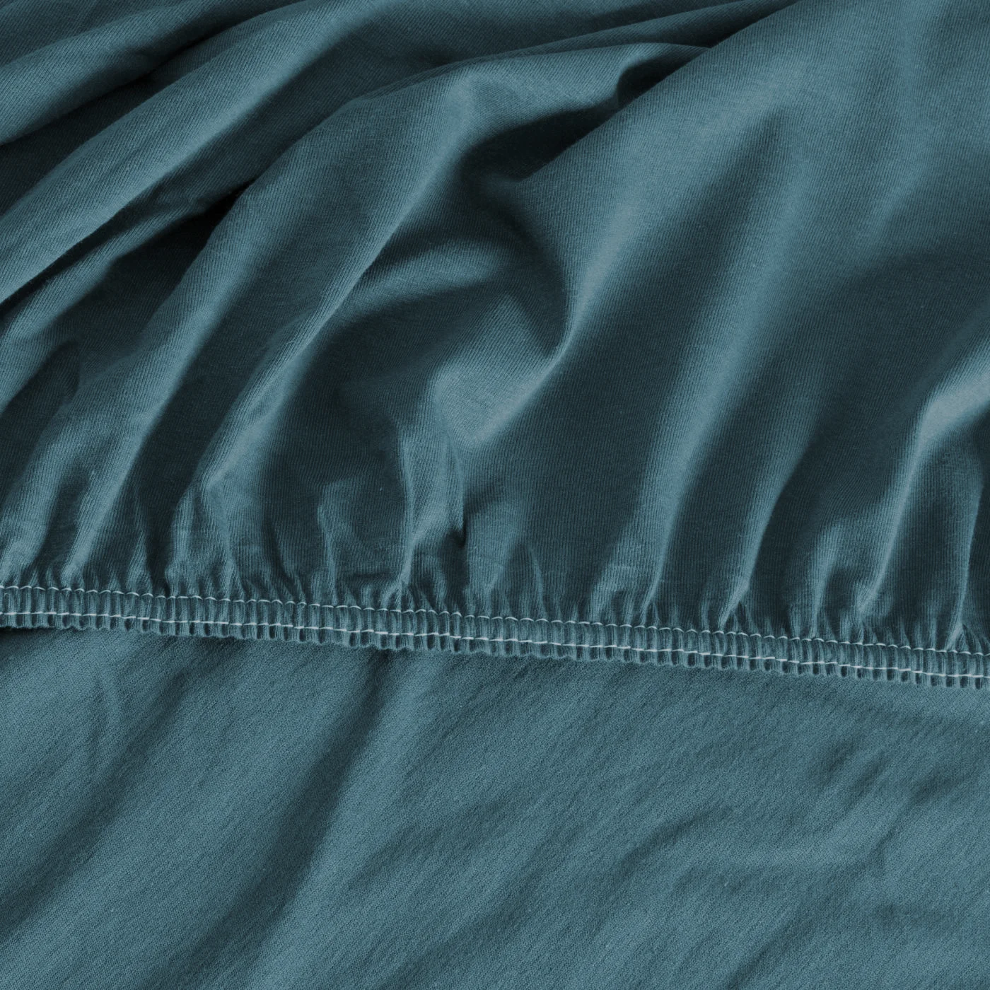 Prześcieradło jersey z gumką 140x200 cm z bawełny kolor ciemnoturkusowy 140 g/m2 ADELA